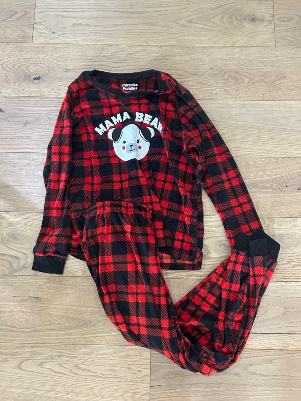 Red Black Plaid "Mama Bear" Pajama Set